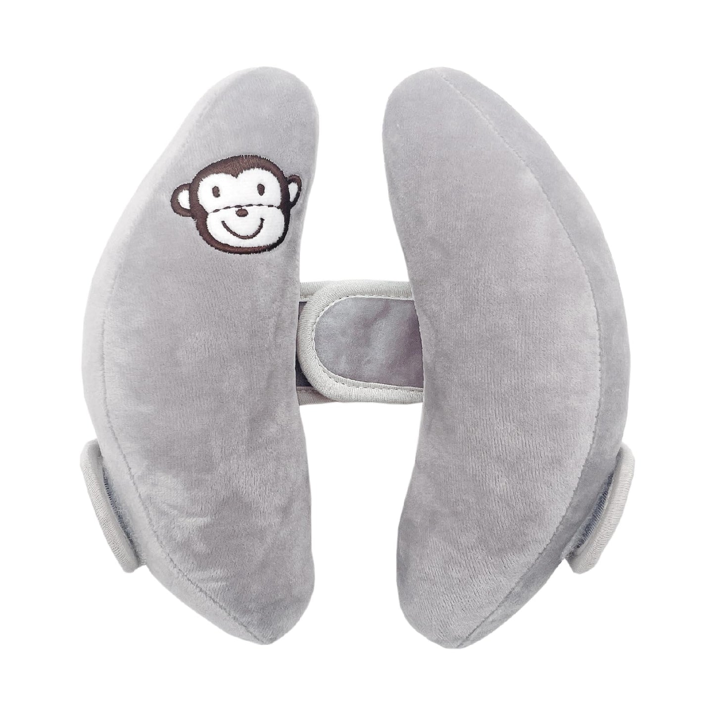 StoHua Baby Travel Pillow, Adjustable Head Neck Pillow for Infant Car Seat, Stroller Headrest Pillow for Infants, Banana Travel Headrest Pillow, Comfortble Toddler Neck Pillows for Pushchair, Gray