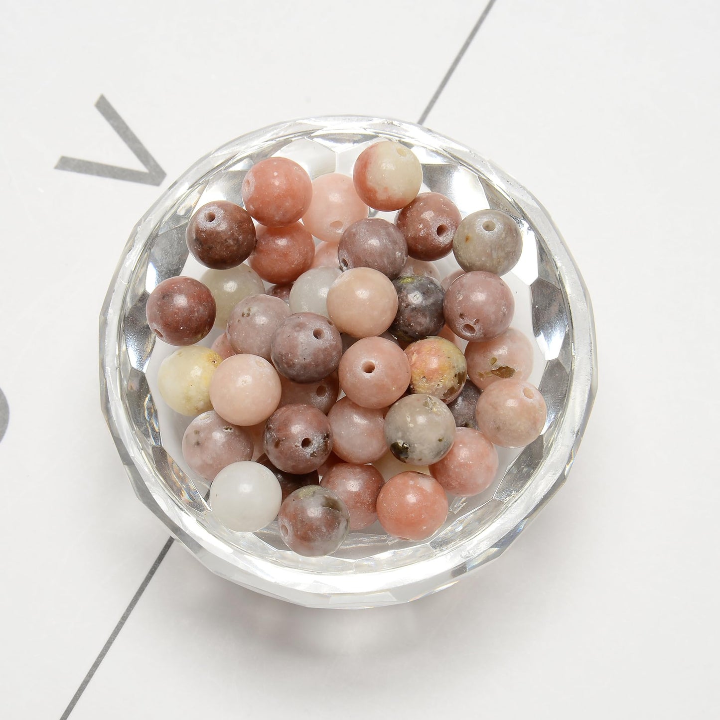 Land Long 120pcs(2 Strand) 6mm Natural Plum Bloosom Jasper Gemstone Beads, Round Cherry Agate Stone Beads for Jewlery Bracelets Earrings Making DIY