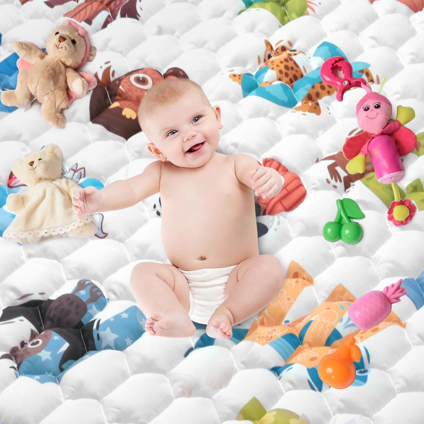 Baby Play Mat for Floor,Premium Foam Baby Play Mat 79" X 71",Thick One-Piece Crawling, Odorless Floor Mat,Non-Slip Cushioned Baby Playmat for Infants,Babies,Toddlers.Foldable and Washable Baby Plaype