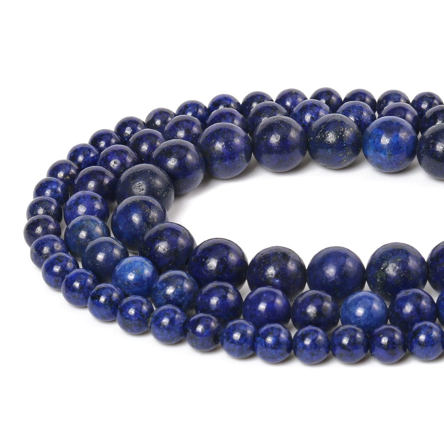 10mm Lapis Lazuli Beads for Bracelets, Blue Stone Beads Crystal Gemstone for Jewelry Making, Blue Bead Art Crafts for Adult DIY Bracelet Making About 35pcs
