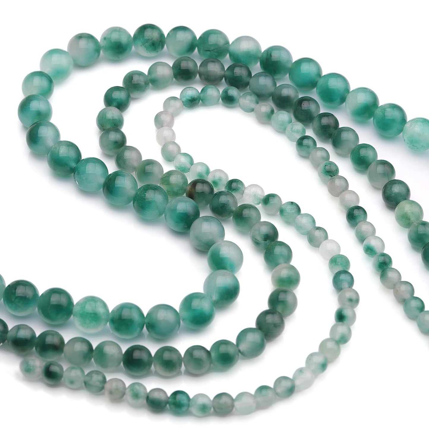 35pcs 10mm Natural Gemstone Beads for Jewelry Making Supplies,Flower Jade Healing Crystal Polished Round Loose Stone Beads for Bracelet Necklace 15 Inch