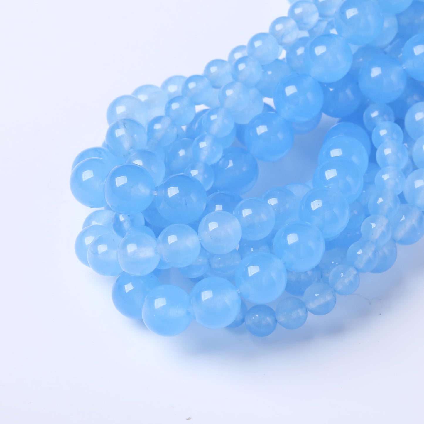 Marine Blue Jade Marrow Stone Beads for Jewelry Making DIY Bracelet Necklace Jewelry Making 1 Strand 15.5inch 35PCS 10MM