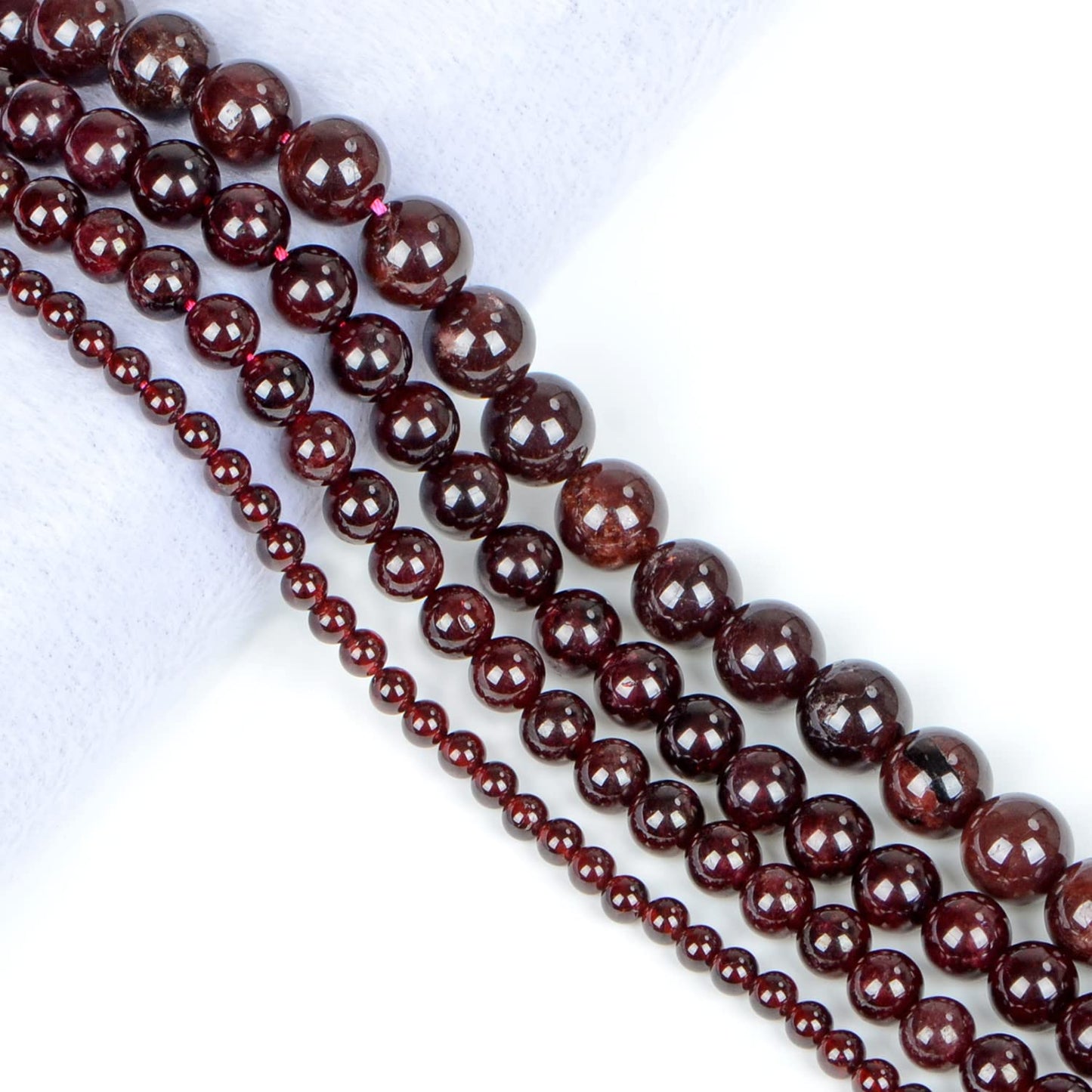 AD Beads Natural Gemstone Round Loose Beads 15" for Bracelet Necklace Earrings Jwelery Making Crafts DIY (10mm, Dark Red Garnet)