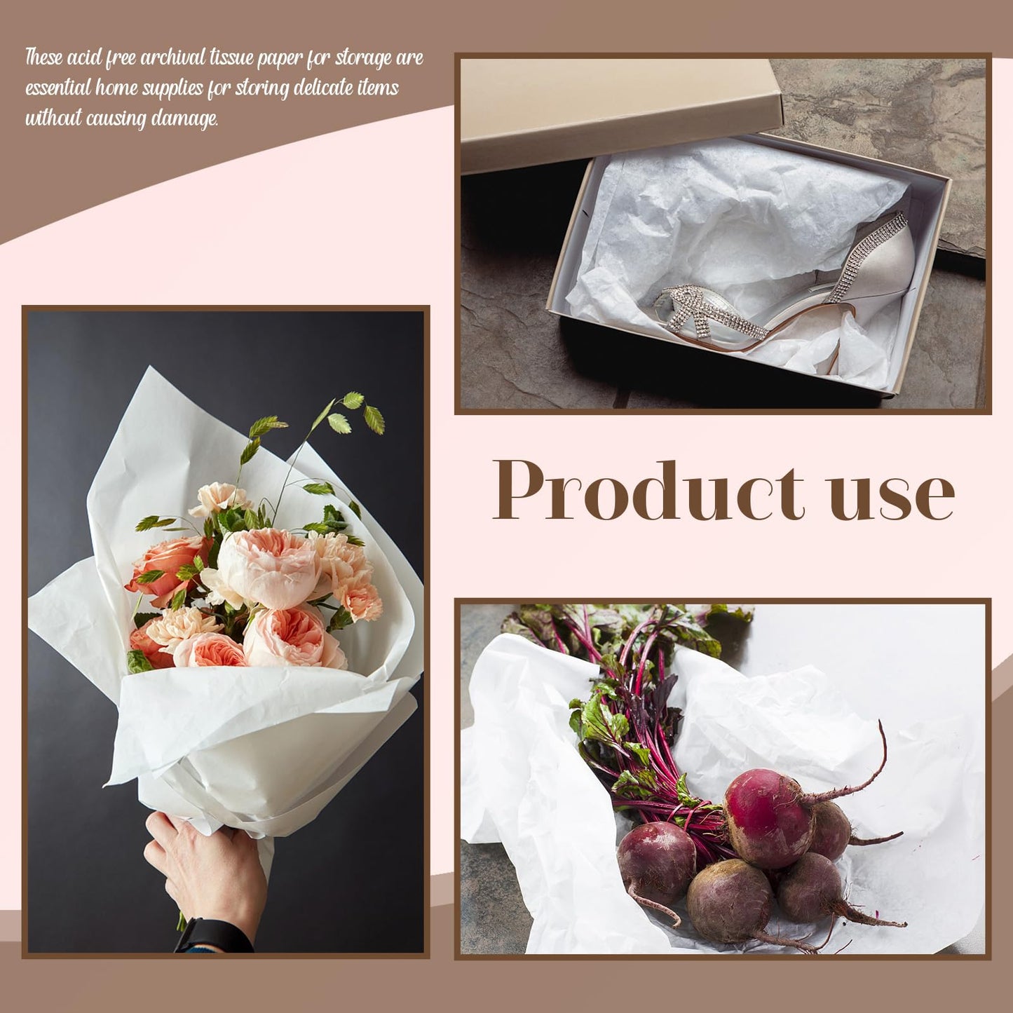 RYKOMO 200 Sheets 20 x 30 Inch Acid Free Tissue Paper for Storage, Unbuffered No Acid White Tissue Paper for Crafts for Gift Wrapping New Year Party Festival Mother's Day Decor and DIY