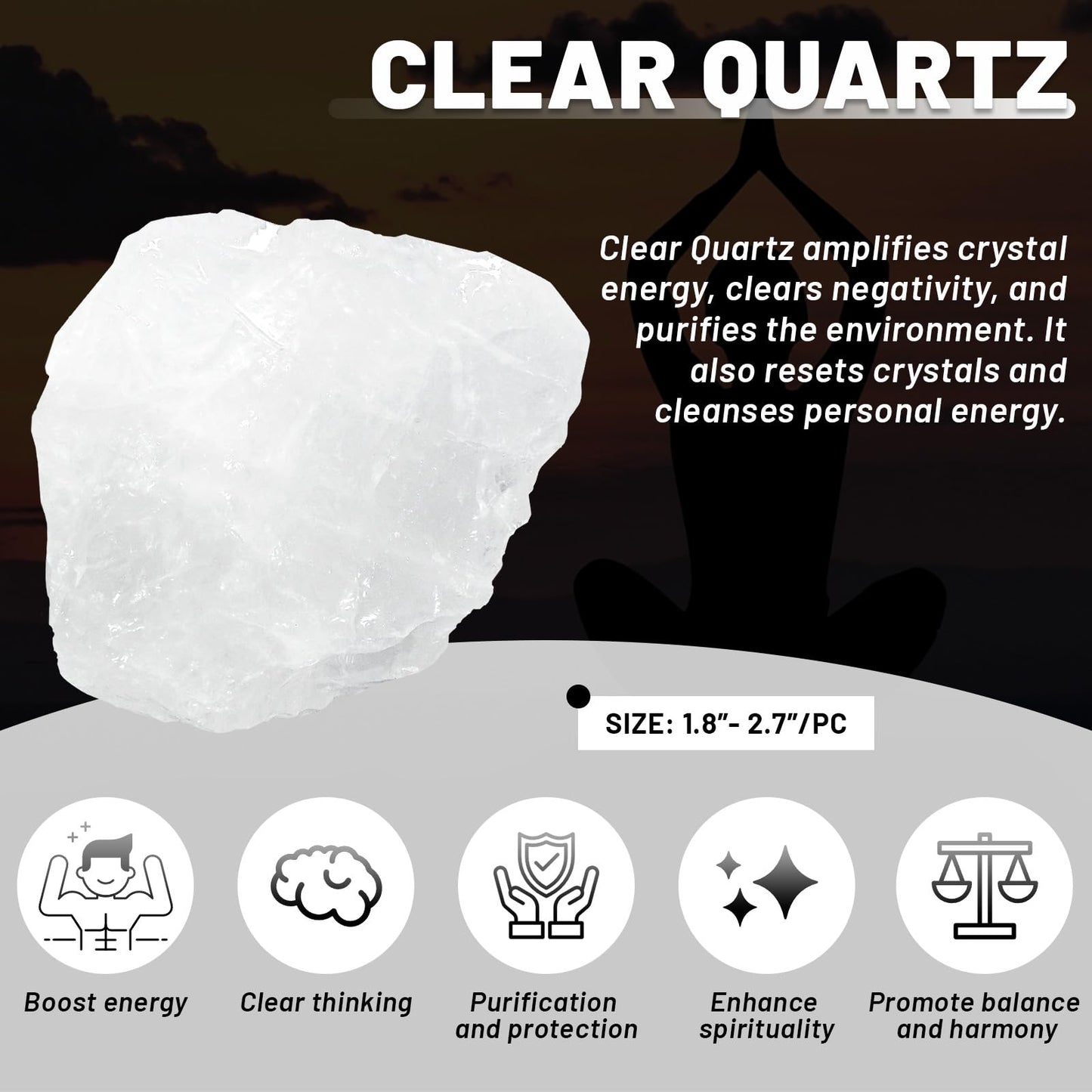 Orientrea Raw Amethyst Rough Crystal with Clear Quartz, Natural Amethyst Crystal and Healing Stones for Tumbling, Decoration, Polishing, Wire Wrapping, Wicca & Reiki 2PCS