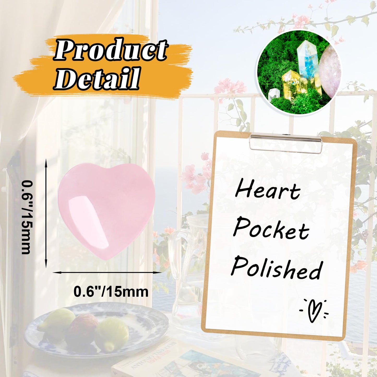 YATOJUZI 20PCS Rose Quartz Crystals Heart Natural Crystals and Healing Stones Pink Rose Quartz Hearts Stones Mini Pocket Reiki Gemstones Bulk Wholesale Valentines Day Gifts for Women