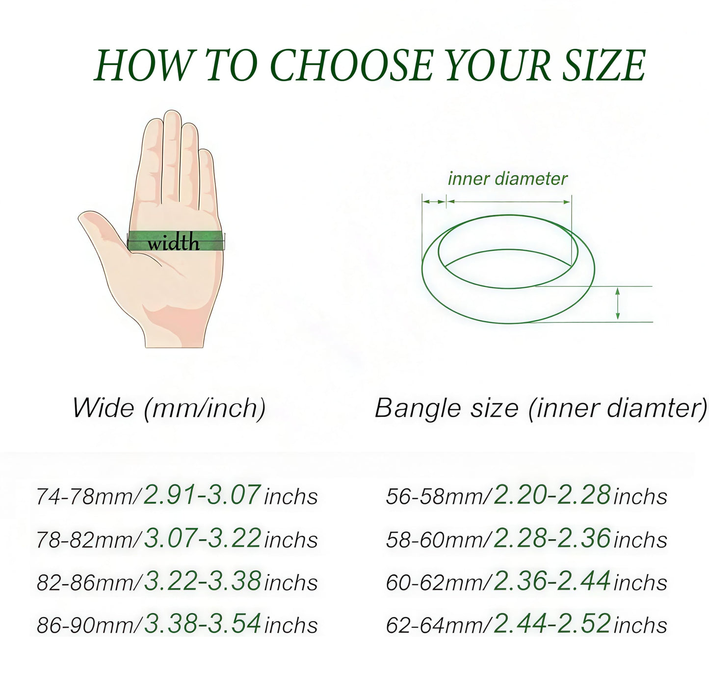 sunglnl Jade Bracelet For Women, Green Stone Bangle Natural Gradient Chinese Style Bracelets With Box Wealth Fortune Healing Protection Good Luck Jewelry Gift (Emerald Green, 64mm/2.51in)