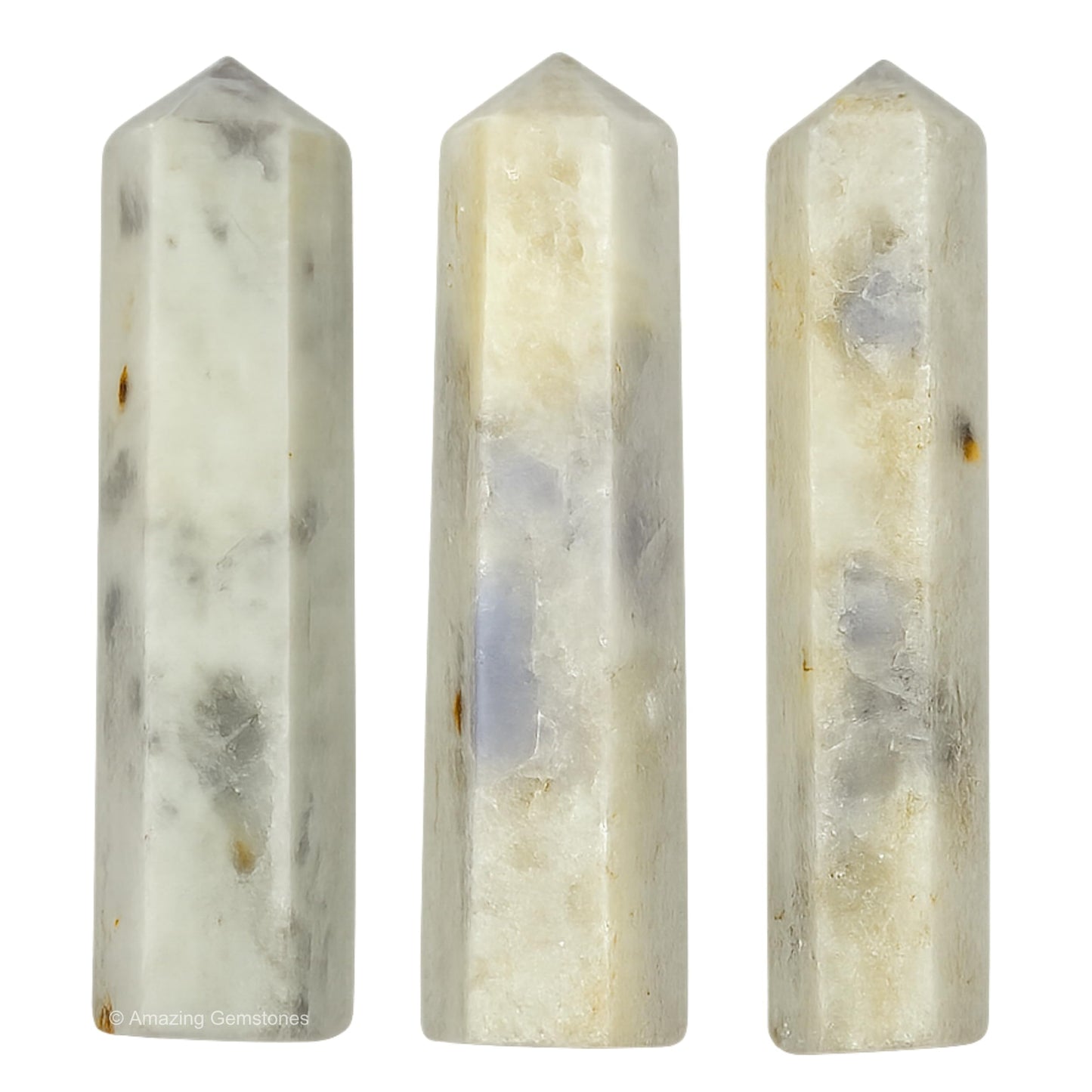 Amazing Gemstone Hackmanite Crystal Points Bulk Healing Crystals - Pack of 3 Single Terminated Healing Wand Point Bulk Crystals for Crafts, Crystal Grid, DIY Work - Premium Crystals - Beginners Gift