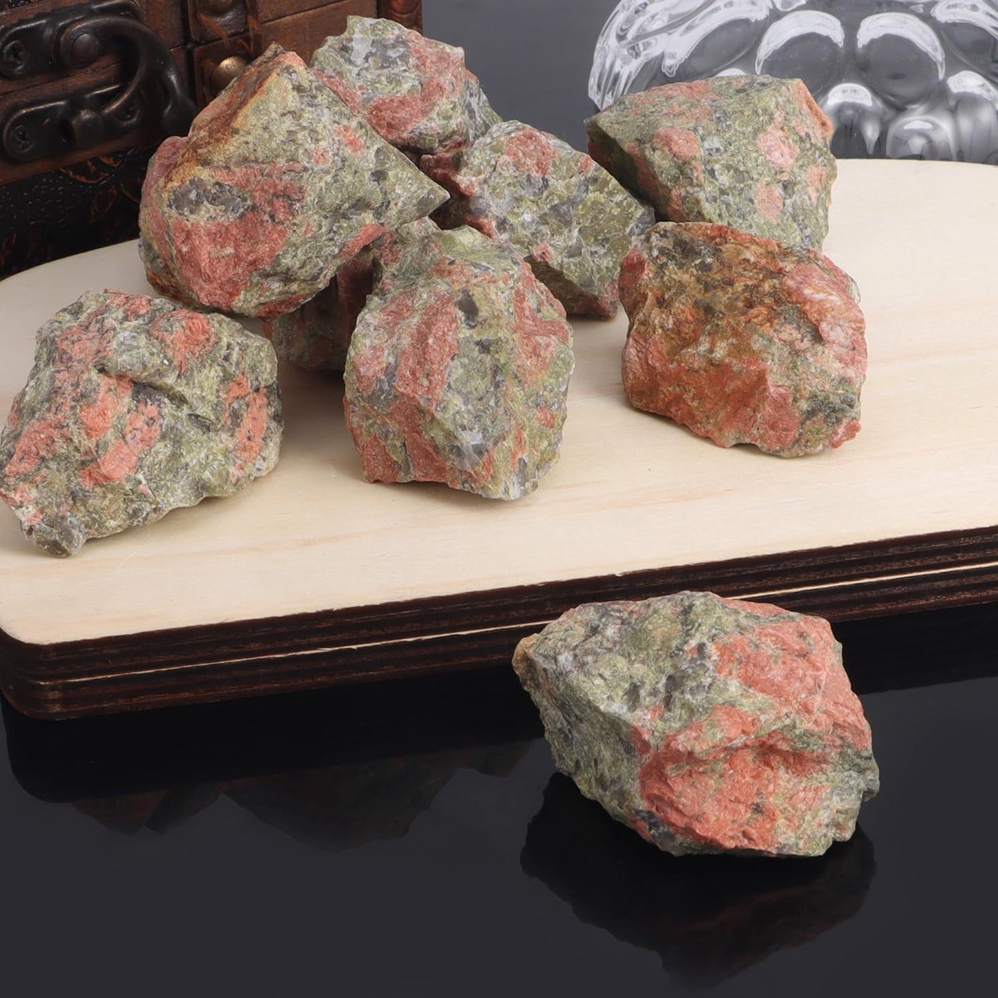 1LB Unakite Raw Crystals and Healing Stones Natural Rocks for Tumbling, Cabbing, Polishing, Wire Wrapping, Wicca & Reiki Crystal Healing