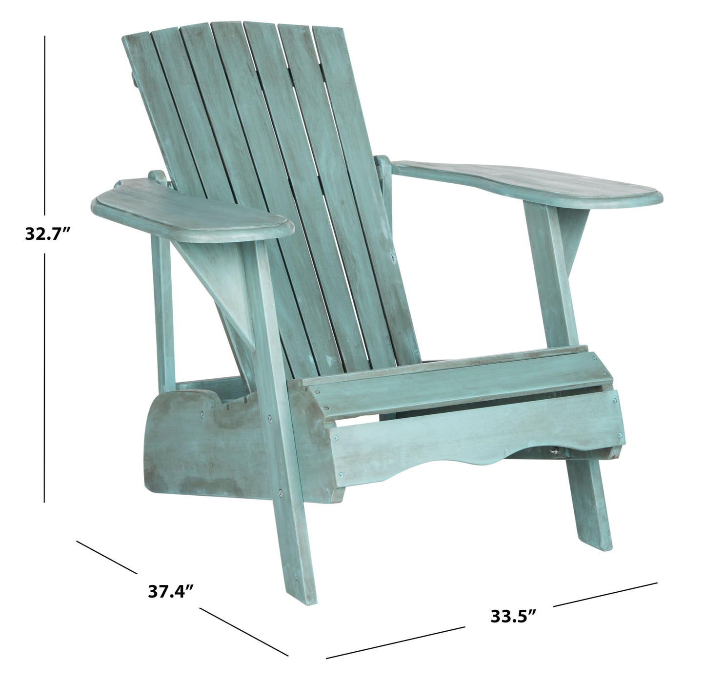 Safavieh Outdoor Collection Mopani Adirondack Chair, Beach House Blue