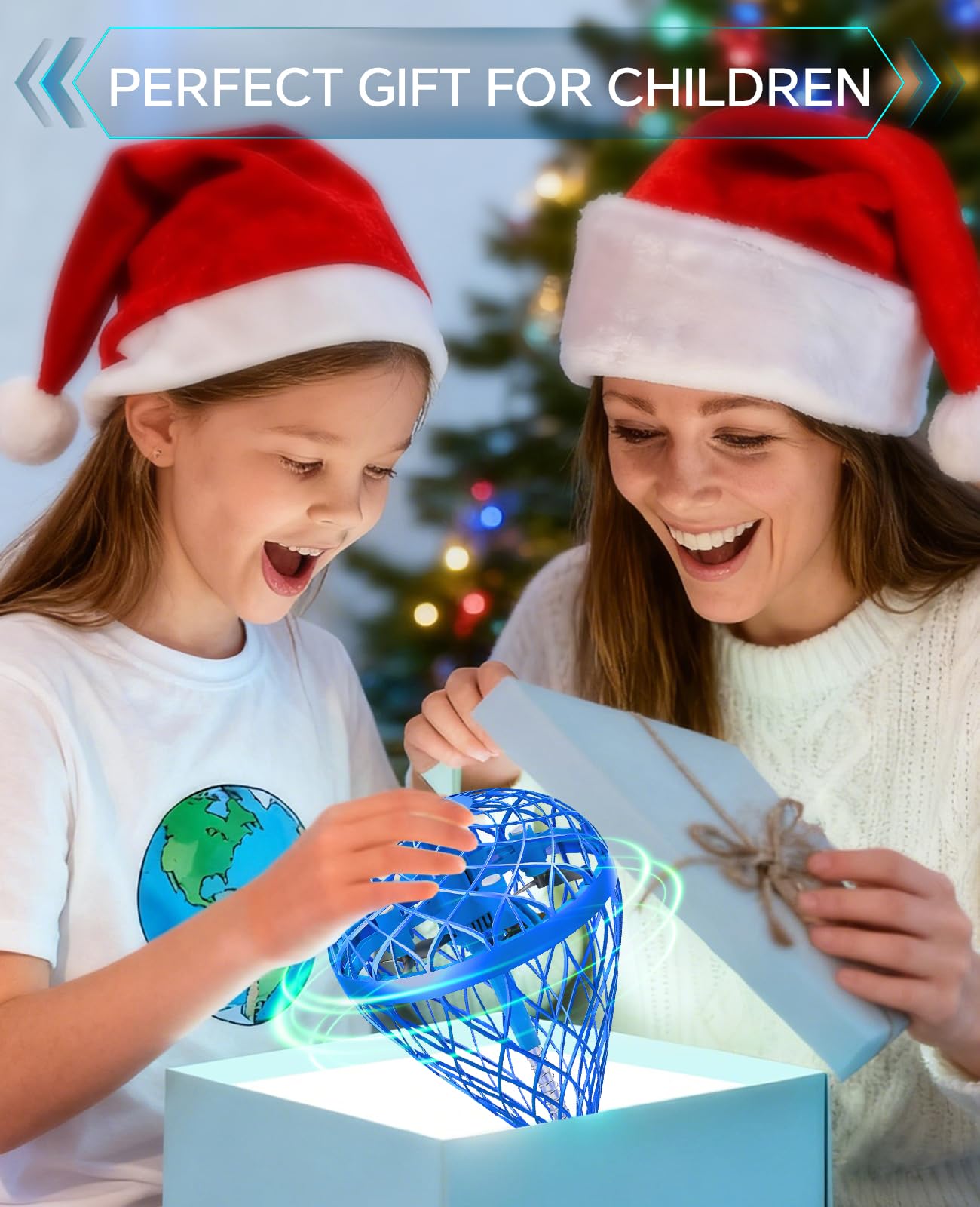Speokoy Hand Operated Mini Drones, Magic Flying Orb Ball Toys with Lights, Rechargeable Flying Spinner Outdoor Toys, for 6 7 8 9 10+ Year Old Boys Girls Teens