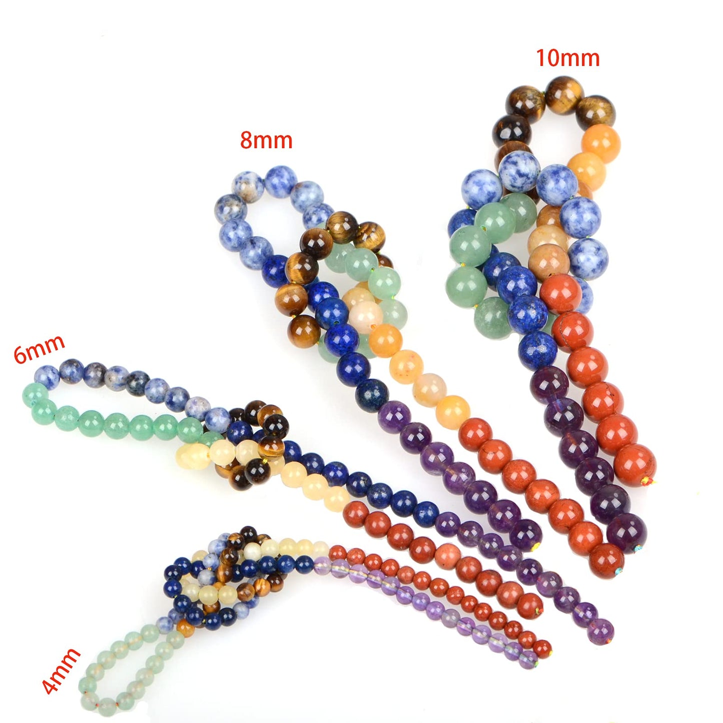 ICAI Beads 8mm Natural Colorful Stone Round Loose Stone Beads for Jewelry Making DIY Crafts Design 1 Strand 15" APPR.47-49pcs.