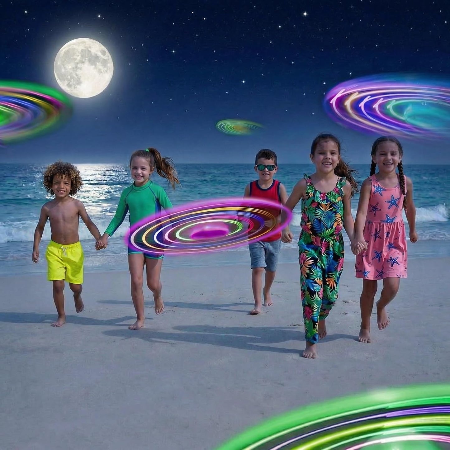 Revanak 6 Sets LED Flying Set, Fun Flying Saucers Toys for Kids with Flashing Lights, Flying Toy Outdoor Toys Glow in The Dark Party Supplies Party Favors for Kids 4-8 8-12