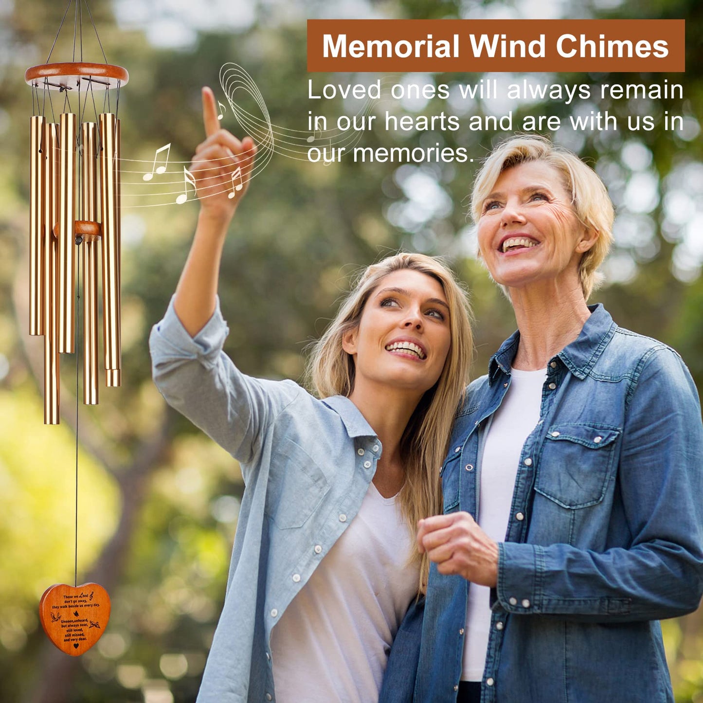 Wind Chimes for Outside,30" Large Deep Tone Sympathy Chimes, Memorial Loss of Loved One Mother Father, Meaningful Bereavement/Memorial/Sympathy Gift in Memory a one