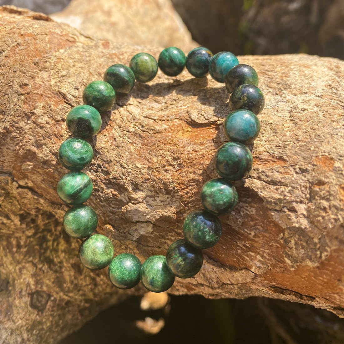 10mm Emerald Bracelet | Natural Green Heart Chakra Crystal Beads - Handmade Gemstone Meditation Bracelet for Abundance & Love & Luck | Beading Tool Kit - Fits for 7-8 inch Large Wrist Size