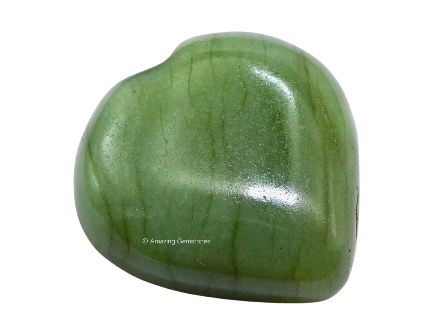 Amazing Gemstone Light Green Aventurine Crystal Heart Palm Stone - Pocket Massage Worry Stone for Natural Body Chakra Balancing, Reiki Healing and Crystal Grid