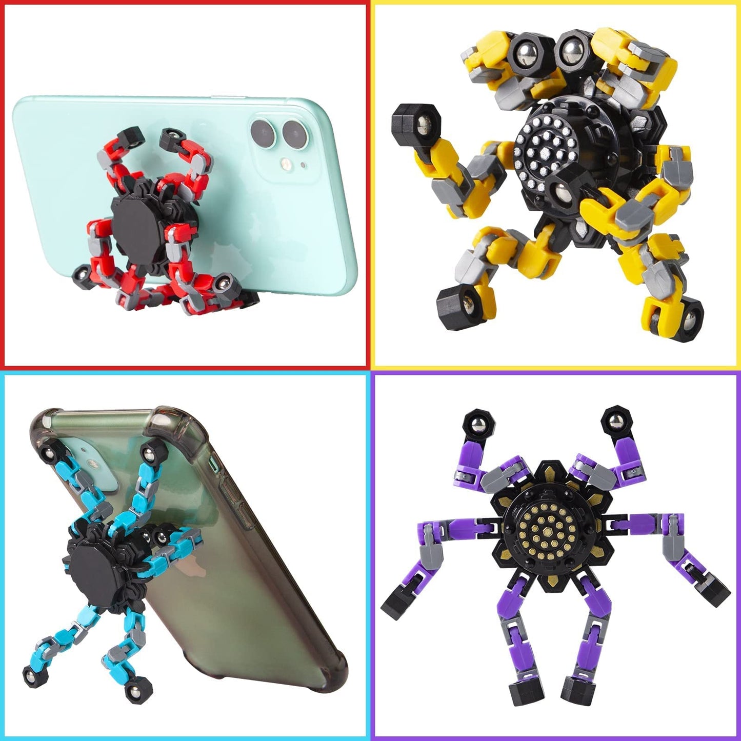 Gokeey Party Favors for Kids All Age Travel Sensory Toys for 8 9 10 Year Old Boys Transformable Fidget Spinners Toys for Kids and Adults Birthday Gifts for Teens