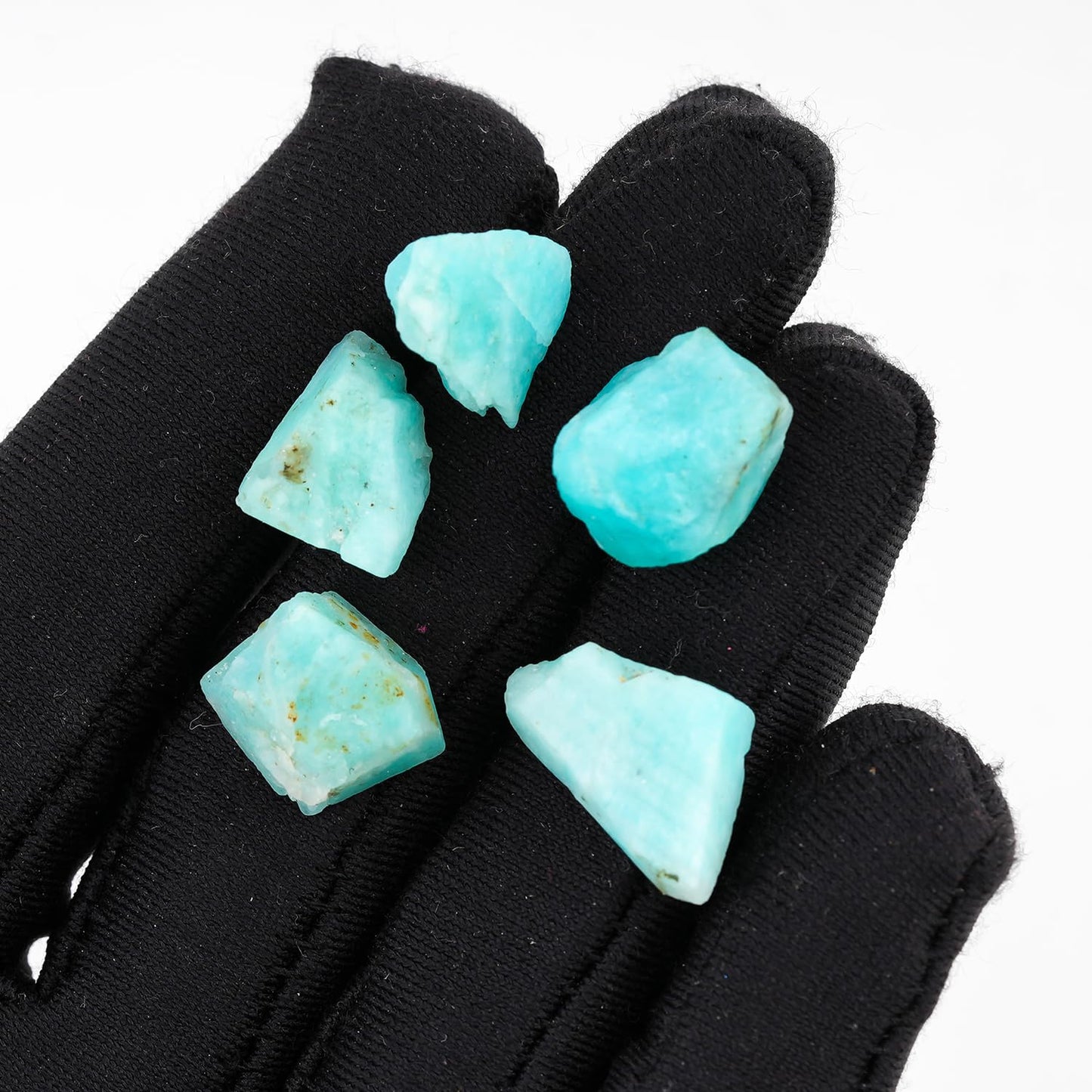 CRYSTALINES 5pcs Wholesale Natural Raw Amazonite Gemstone, Untreated Rough Stone, Bulk Loose Supplies, DIY Crafts, Jewelry Making, Healing Crystals, Wire Wrapping, Gem Collection