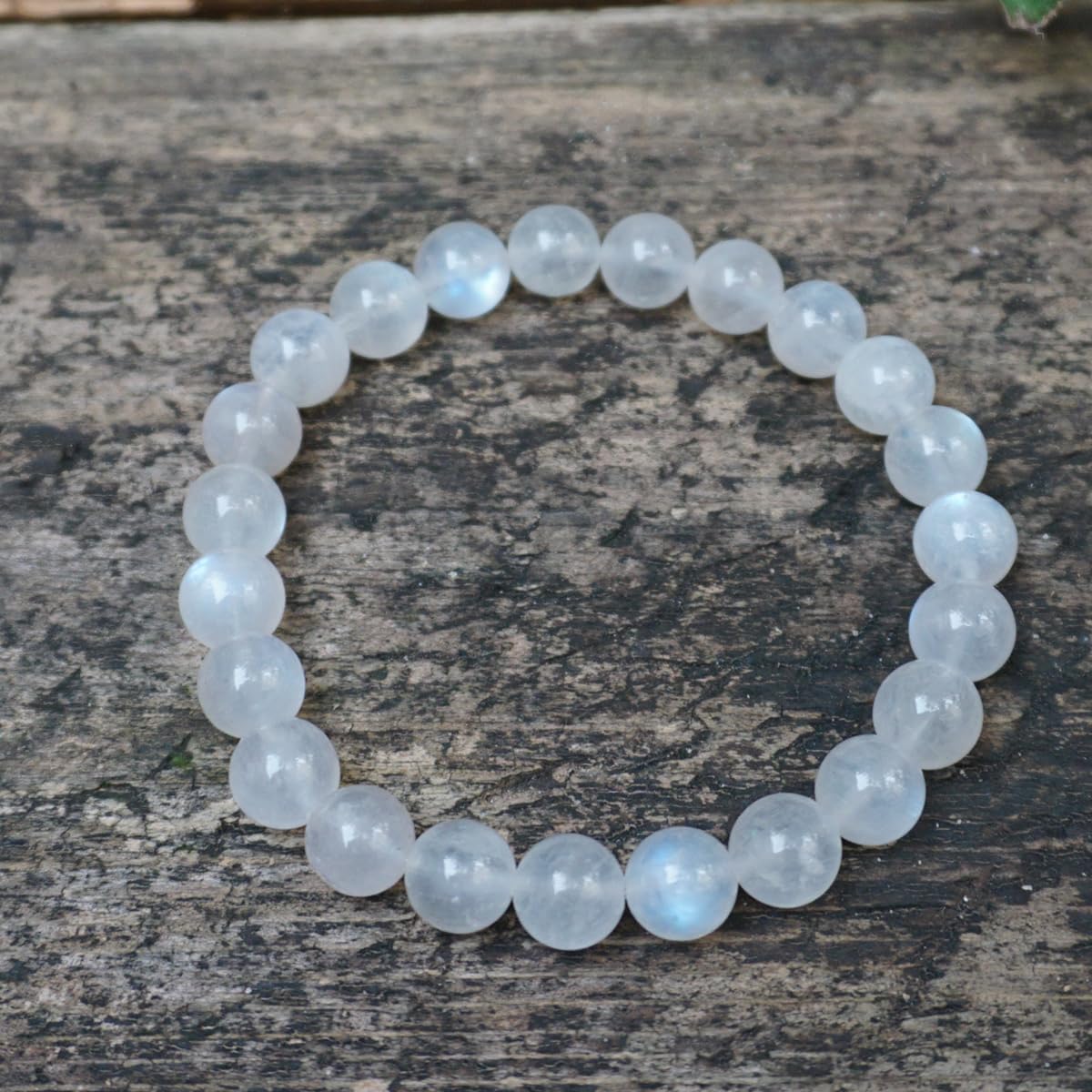 10MM Moonstone Bracelet for Men Women | Fits for 7.5-8" Wrist | Natural Crown Chakra Crystal Gemstones for Relationship & Love | Come with Gift Box & Velvet Pouch