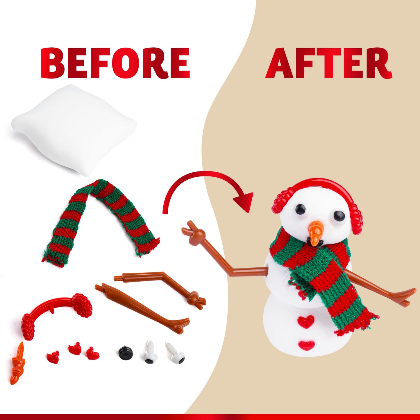 JOYIN Christmas Build a Snowman Craft Kit, 12 Pack Modeling Clay DIY Make a Snowman Kit for Christmas Arts and Craft Activities, Xmas Gift Stocking Stuffers for Kids, School Funny Toy Party Favor