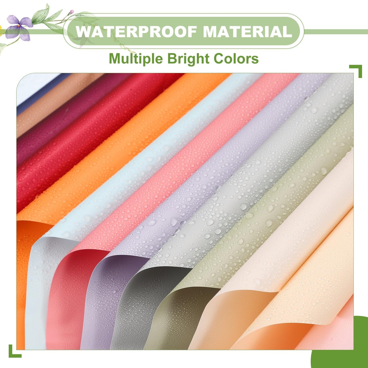 uxcell 60 Sheets Flower Wrapping Paper, 21.5" x 21.5" Waterproof Floral Bouquet Wrapping Papers Florist Supplies for Wedding Party Gift Packaging DIY Crafts, Burgundy