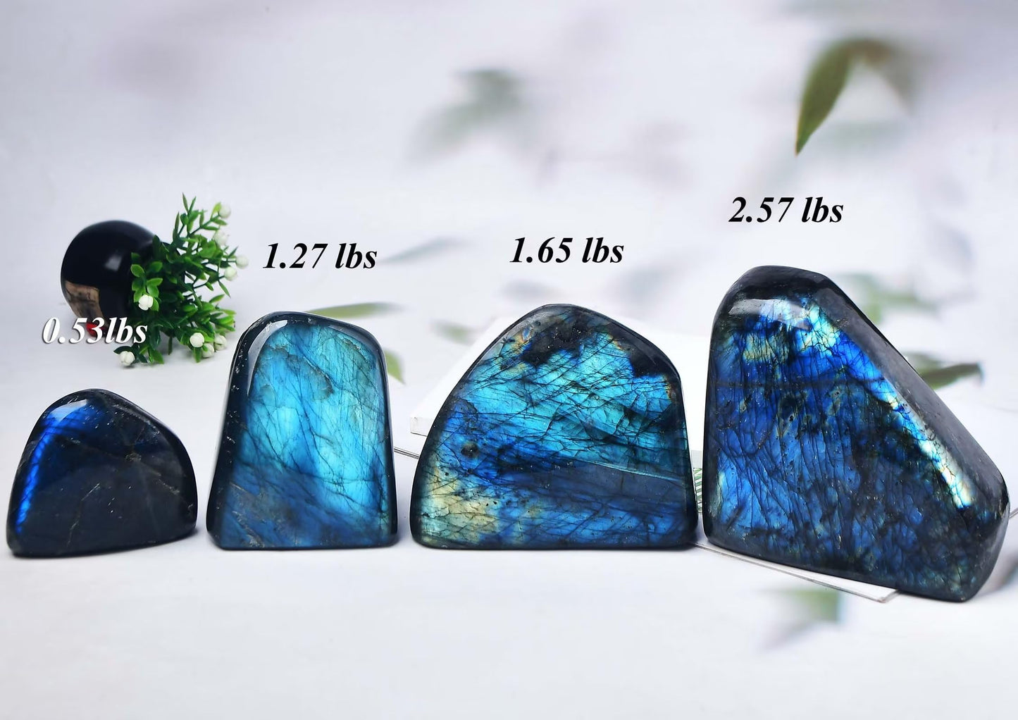 FZBHRO Small Labradorite Rock Polished Blue Labradorite Slab Healing Crystal Stone Block for Meditation Gift Home Decor 0.6-0.8 Pound