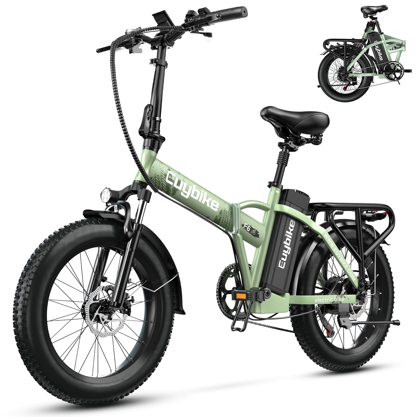 bluebiko 1000W Folding Electric Bike, Green