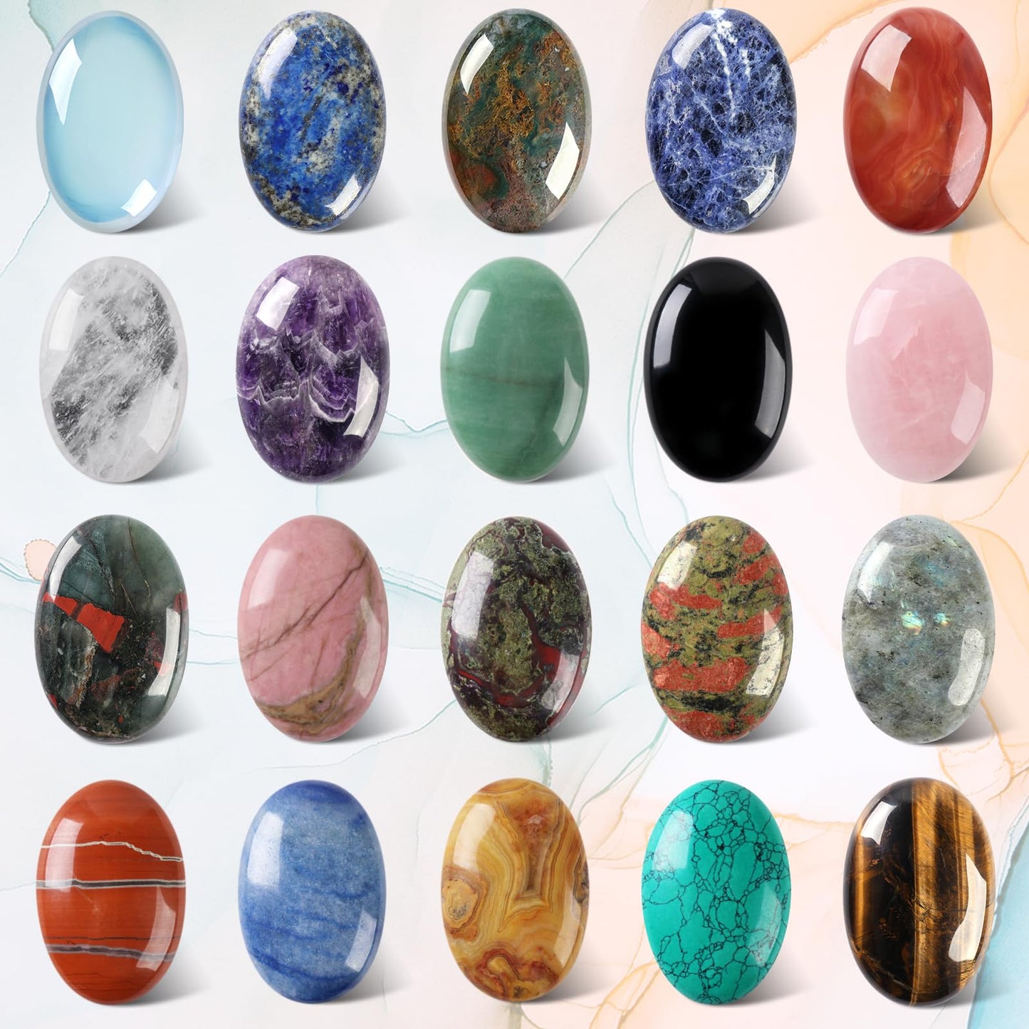 CASMON Tiger's Eye Oval Palm Stones, Pocket Worry Stone for Anxiety Stress Relief Therapy, Natural Polished Energy Stone Healing Crystal (1PC)