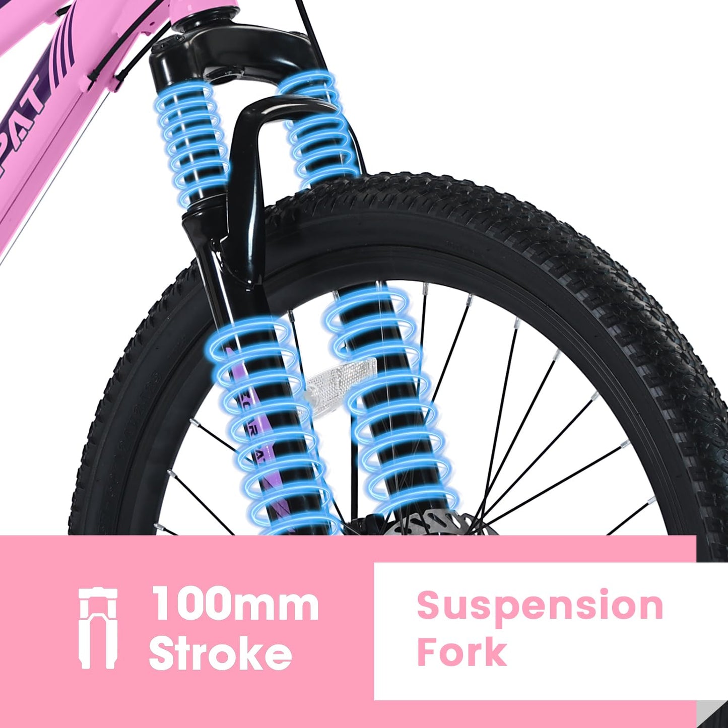 Ecarpat Women's Mountain Bike 24 Inch Wheels, 21-Speed Trail Commuter City Mountain Bikes, 15" Carbon Steel Frame Female Bicycles Disc Brakes Front Fork, Pink