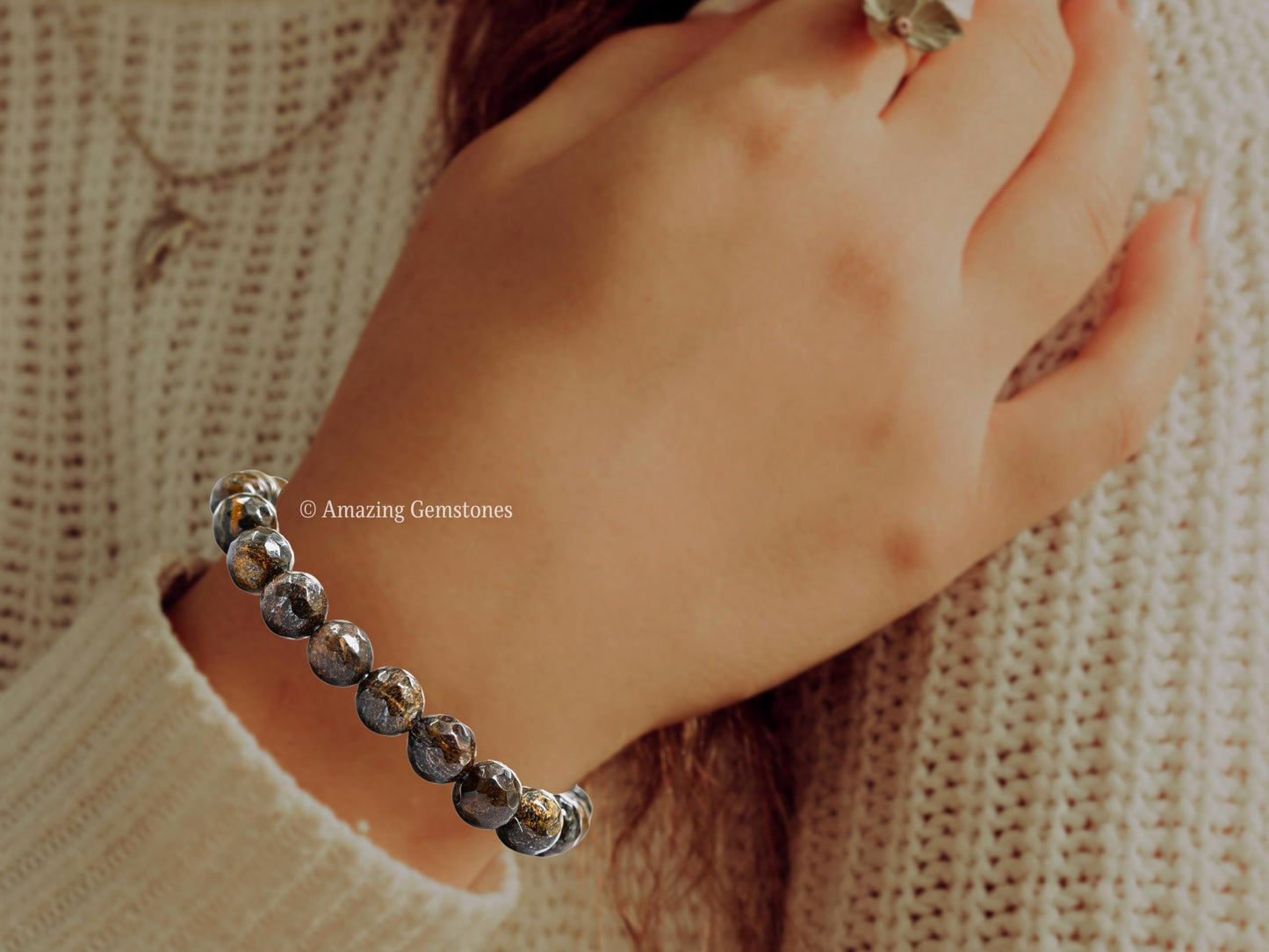 Amazing Gemstone Bronzite Bracelet for Women - Chakra Mens Bracelet Protection Crystals and Healing Stones - Blessing Bracelet Spiritual Meditation Gift Christmas Stocking Stuffers