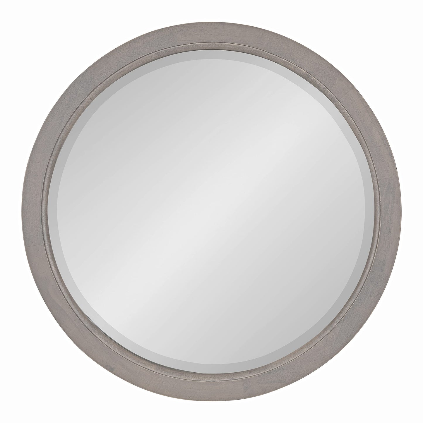 Kate and Laurel Hogan Farmhouse Round Wall Mirror; 18 Inch Diameter; Gray; Sophisticated Modern Mirror for Wall