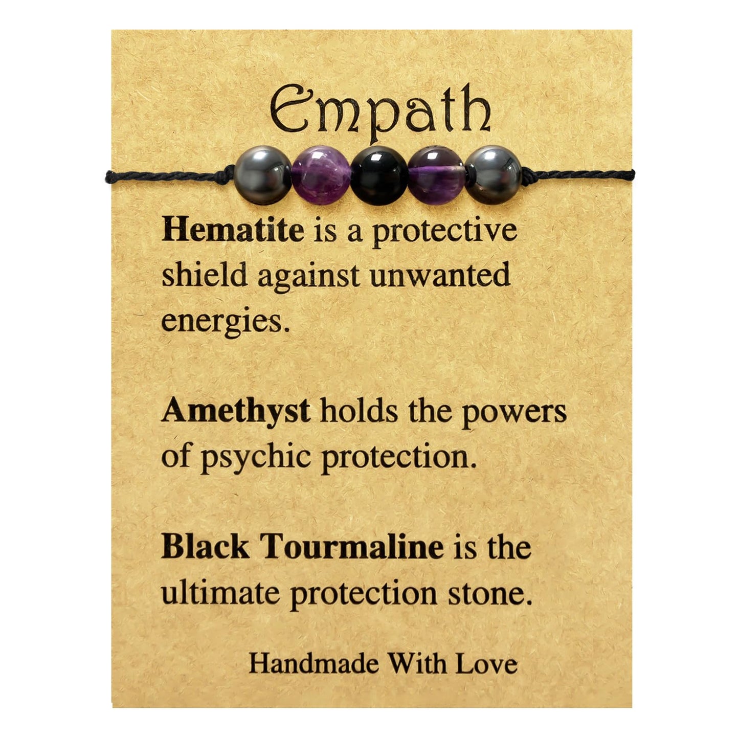 yfstyle Healing Spiritual Crystal Bracelets Anxiety Relief Bracelets Empath Protection Bracelet for Women Men Jewelry Gifts-Empathy Bra