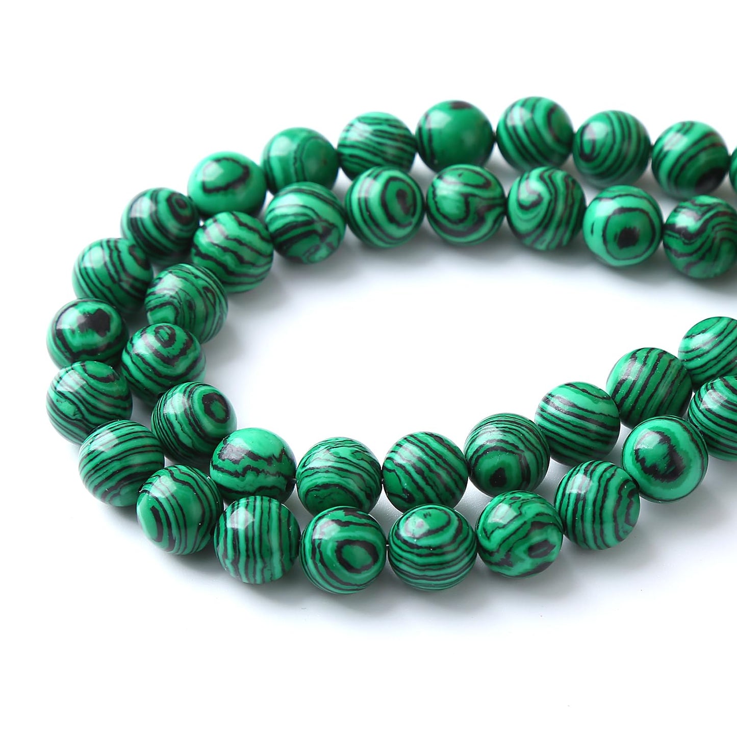 90pcs 4mm Synthetic Green Malachite Beads Natural Stone Round Loose Spacer Beads for Jewelry Making DIY Necklaces Bracelets 15" (4mm, Green Malachite)