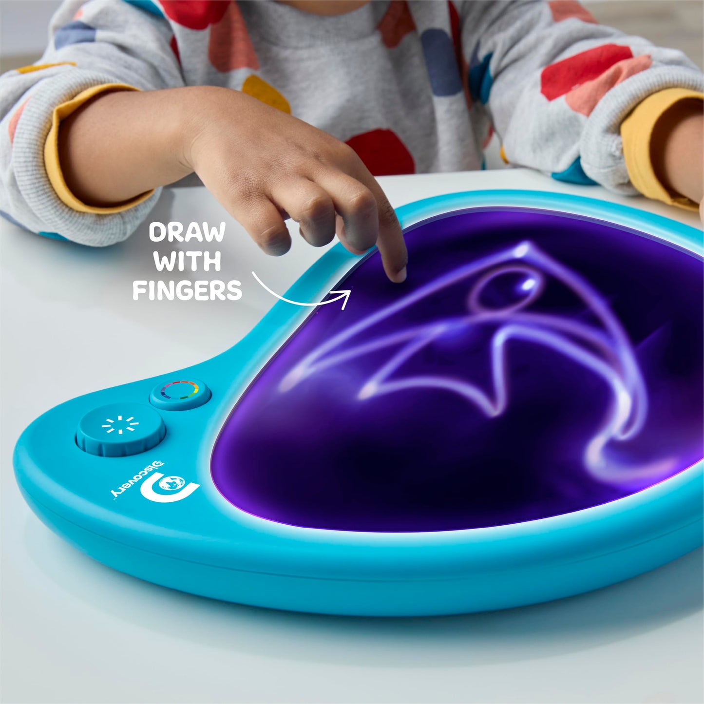 Discovery™ Mess-Free Glow Palette - Interactive Light-Up Art Pad with 12 Colors & Musical Play| Painting & Drawing Tablet| Travel Art Activity Kit| Arts & Crafts Toy for Kids Boys Girls Ages 4+