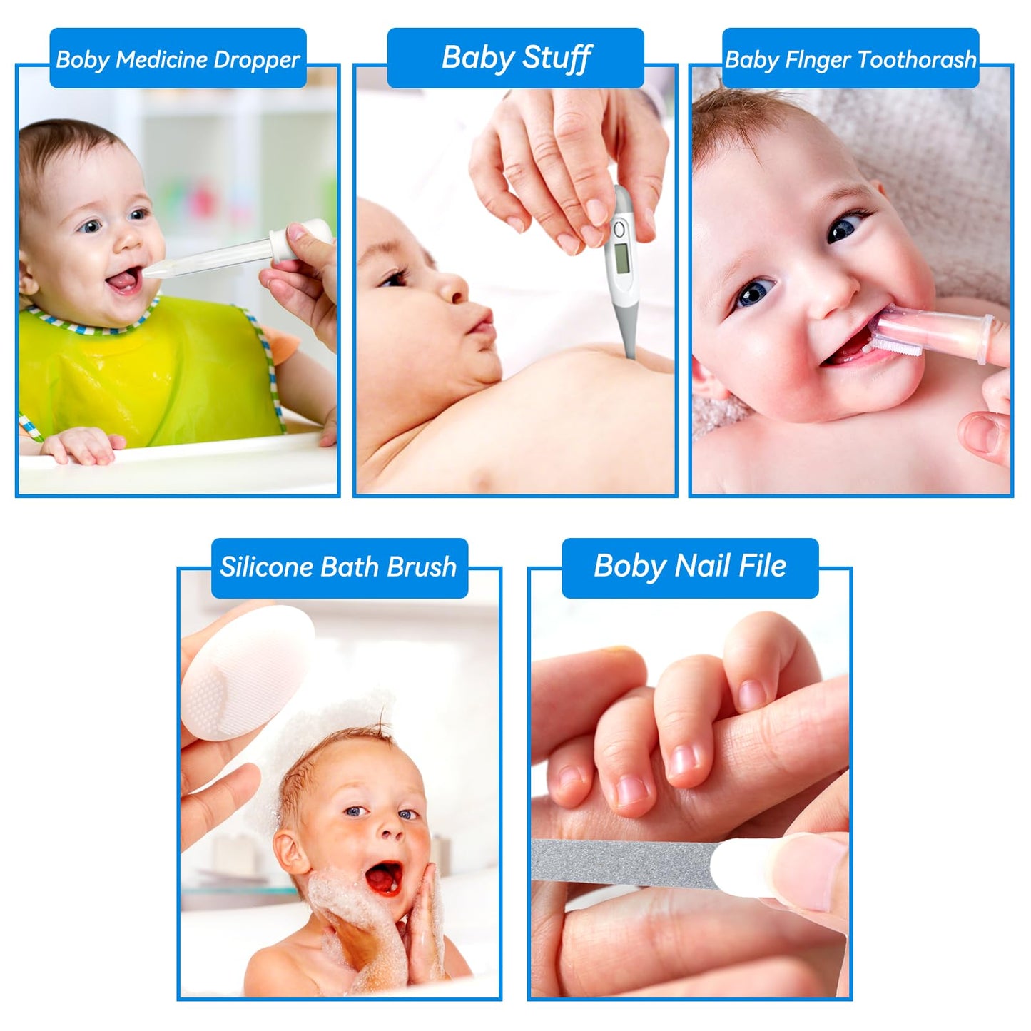 Baby Healthcare and Grooming Kit, Portable Baby Safety Care Set, Baby Essentials kit for Newborn (Grey White 20 in 1)