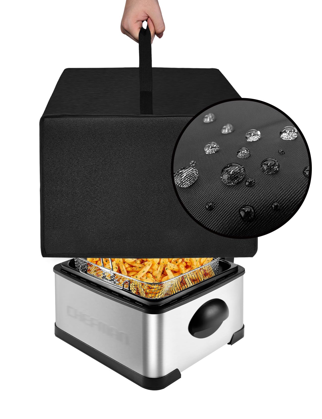 Deep Fryer Cover Heavy Duty Waterproof Heat Resistant Nylon Cover Case for Hamilton Beach Electric/for Elite Gourmet EDF-401T Electric/for Chefman 4.5 Liter Deep Fryer