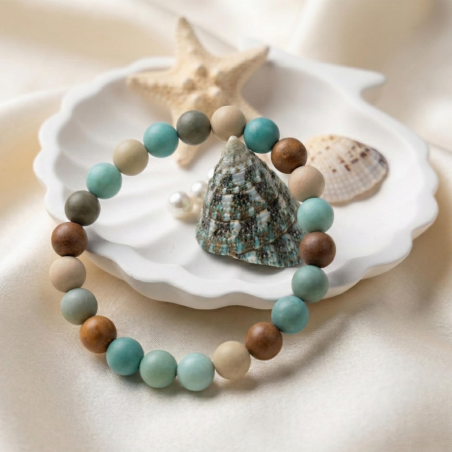Kryllite Crystal Bracelets, Bracelet for Women, Nature Amazonite Crystal Stretch Elastic Bracelet, Nature Gemstone-8mm, Healing Stone Bracelets, Turquoise Jewelry Gifts for Women, Holiday