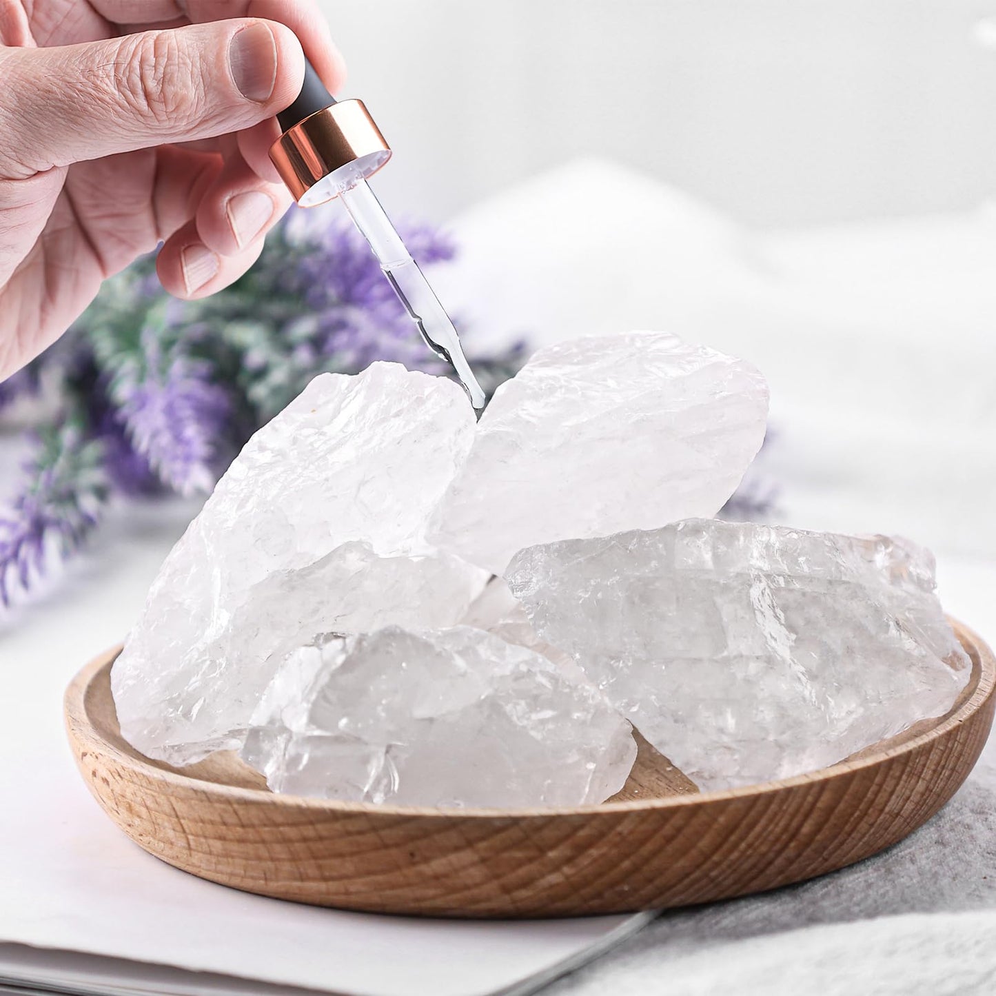 JOHOUSE 6PCS Clear Quartz with Jar, Natural Rough Stones Crystal Large Raw Crystals Bulk Healing Gemstones for Reiki Healing Tumbling Fountain Rocks