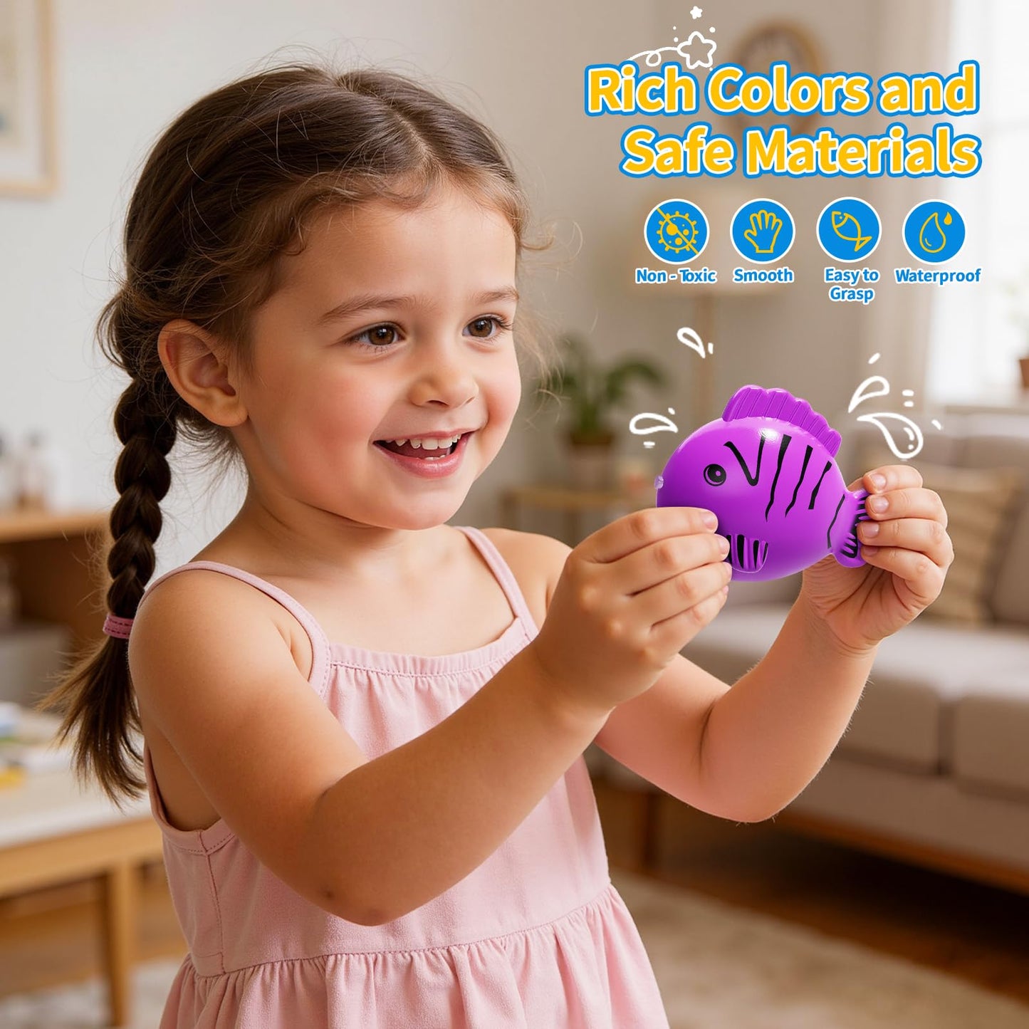 Magnetic Fishing Toy for Kids 3-5, Magnetic Fishing Game for Kids Ages 4-8, Water Table Toys with Fishing Rod Set, Outdoor Plastic Floating Fish, Kids Bath Pool Fishing Water Toys for Baby Boys Girls
