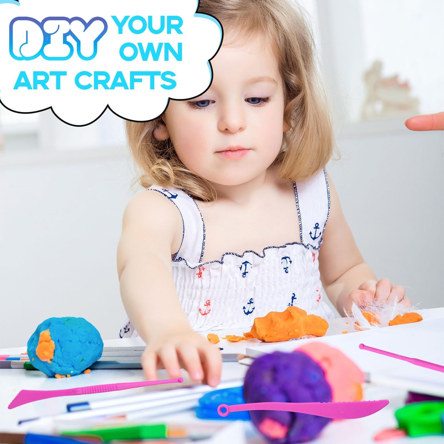 MuseLuxe Air Dry Clay - 64 Pack Modeling Clay Kit with 3 Sculpting Tools,Safe & Non-Toxic,DIY Magic Toys Gifts for Boys,Girls,Kids - 32 Colors