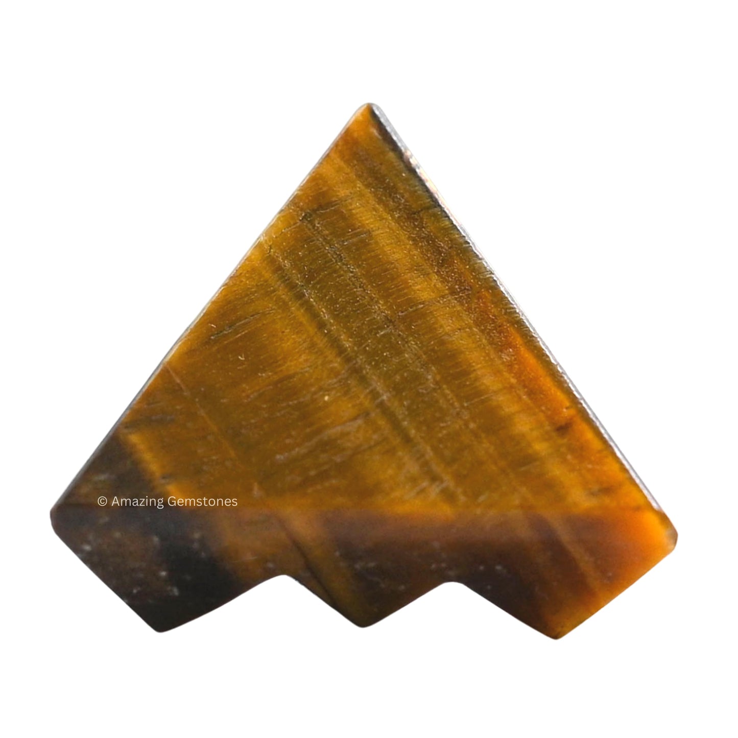 Amazing Gemstone Tiger Eye Crystal Pyramid with 9 Pyramid Plate Bottom - 1" Mini Pyramid Figurine of Natural Stone Pyramid for Meditation, Reiki, Chakra Balancing Vastu Pooja and Crystal Grids