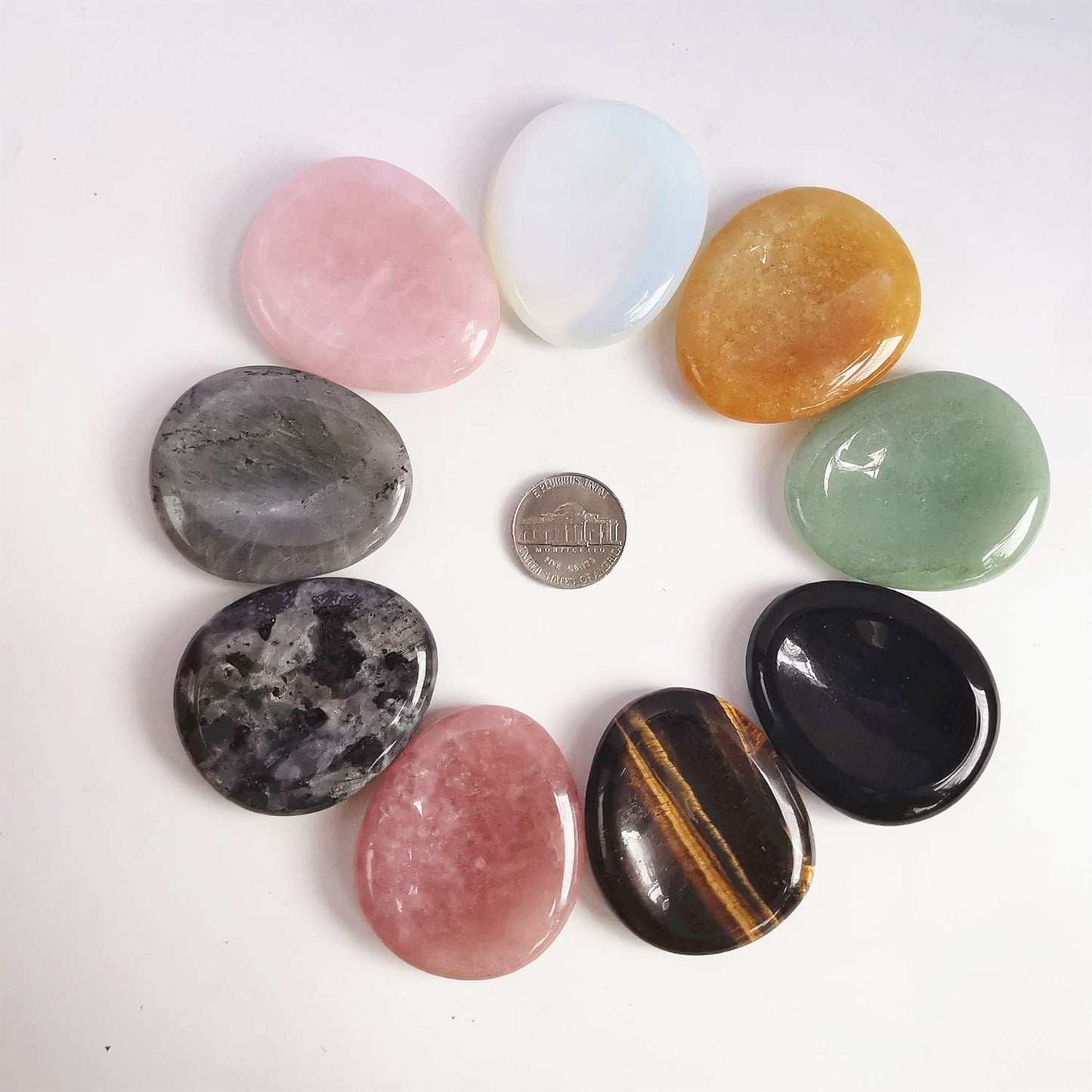 Bacatgem Natural Green Aventurine Water Drop Chakra Thumb Worry Stone,Stress Relax Healing Reiki Crystal Pocket Palm Stones