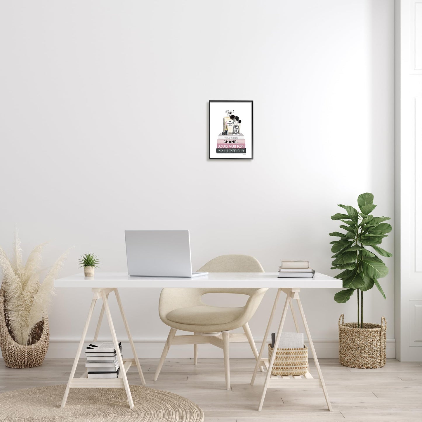 Stupell Industries 'Cosmetics on Pink Books', Framed Giclee Art, Black, 11 x 14 Inches, Easy to Hang and Sturdy, Made in USA, by Amanda Greenwood