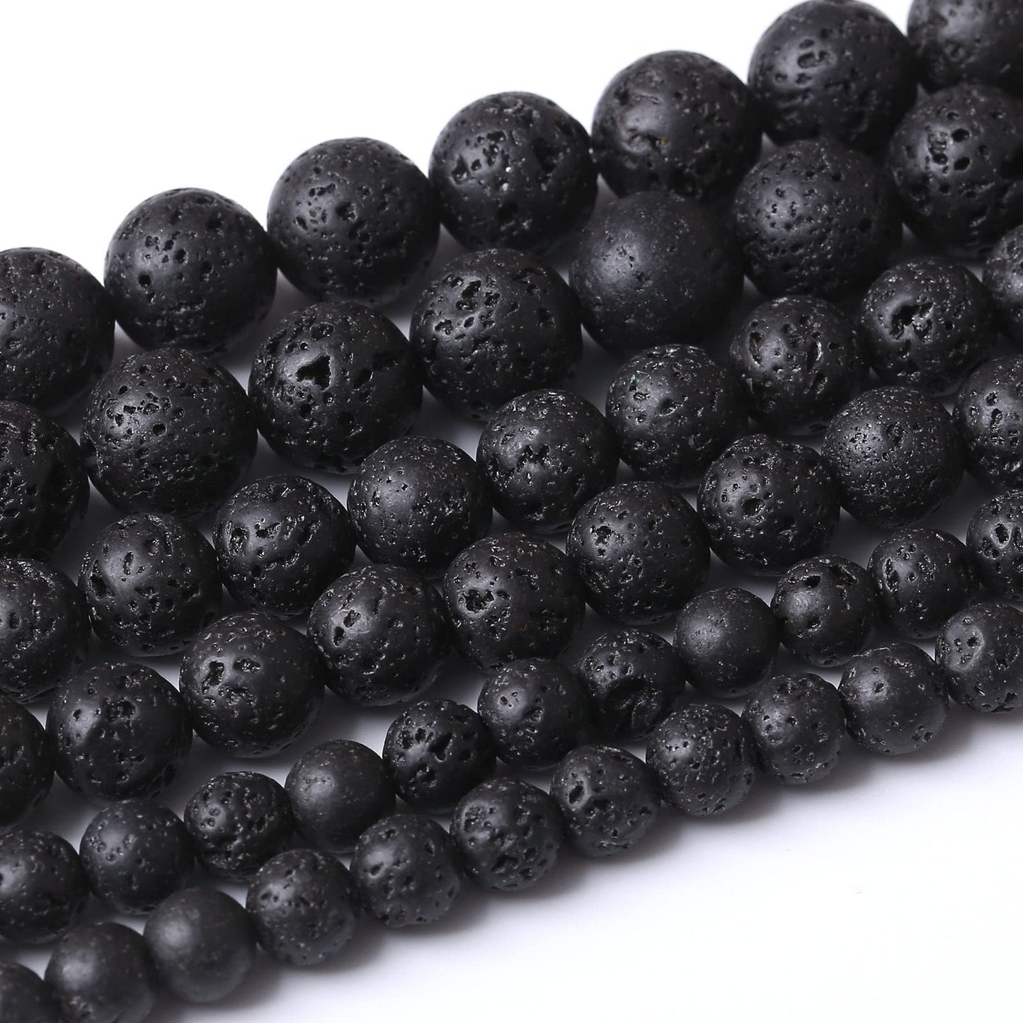 60PCS 6MM Natural Lava Stone Beads Energy Healing Beads for DIY Jewelry Bracelet Necklace Making for Jewelry Making15Inch