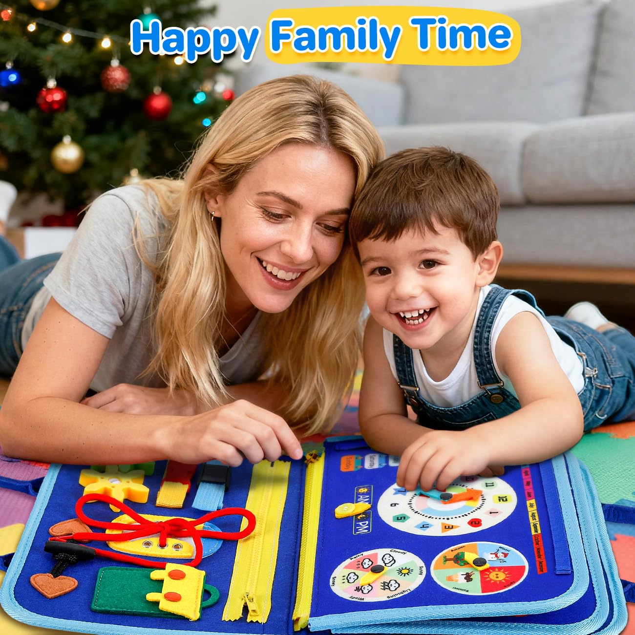 SYHLN Toddler Montessori Busy Board Toys for Little Boy Gifts: Educational Preschool Learning Travel Toys, Busy Book Learning Sensory Toys for Toddler Boys, Boys Dinosaur Christmas Birthday Gifts