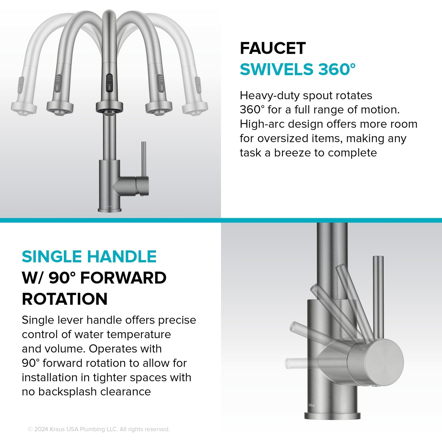 KRAUS Bolden 2-Function Single Handle Pull Down Kitchen Faucet in Matte Black, KPF-1616MB