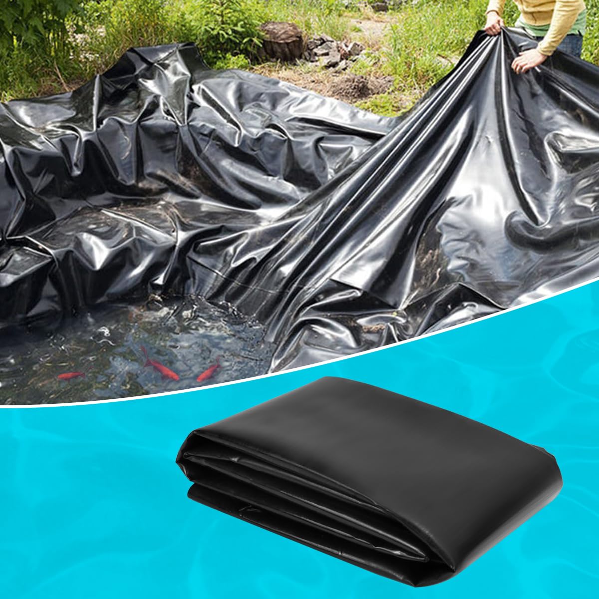 SDLDEER Pond Liner, 20 Mil HDPE Pond Liners for Outdoor Ponds, 7 X 10 Ft Large Size Plastic Pond for Garden Landscape, Aquaculture, Pond, Construction Site