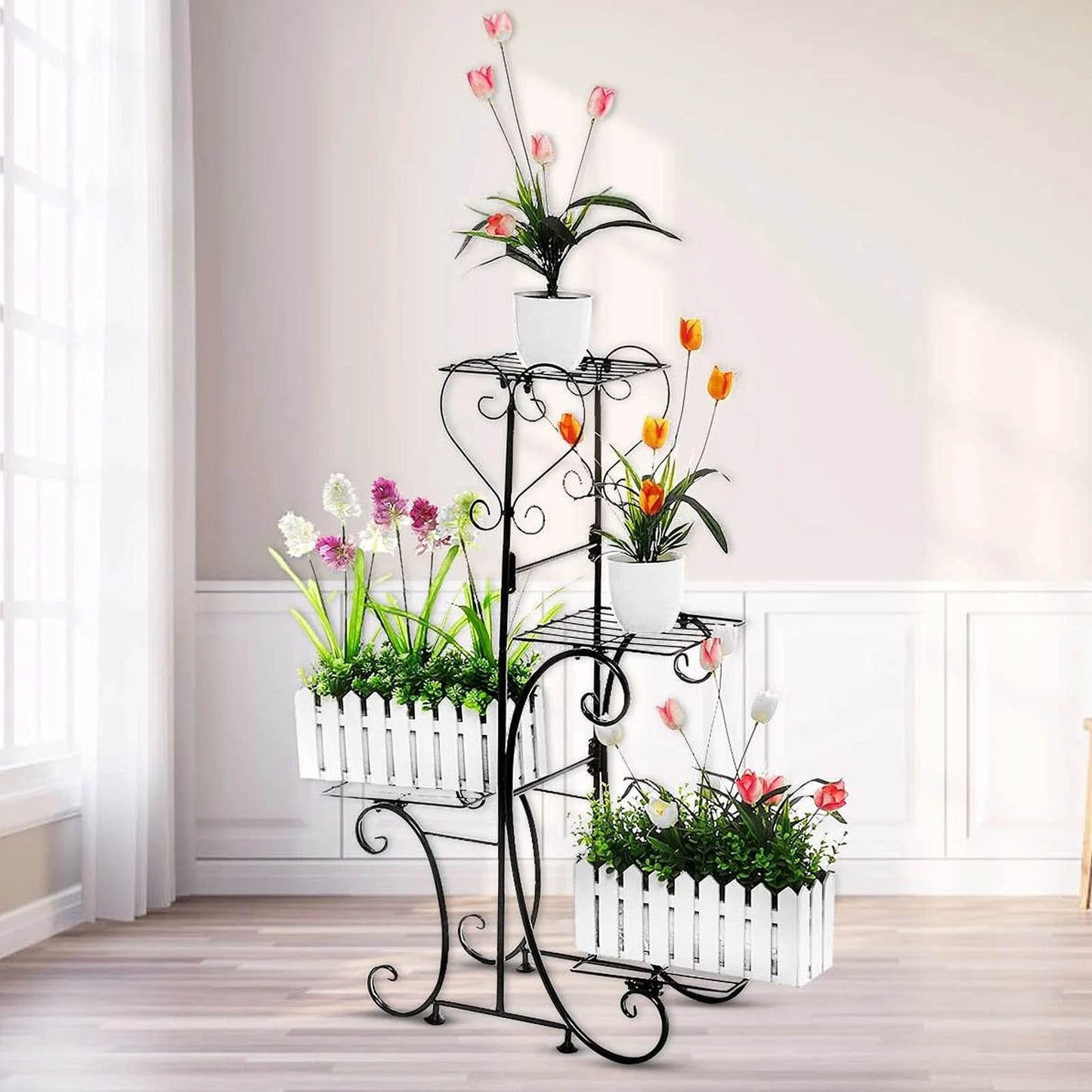 Plant Stand Plant Stand Tricycle Plant Stand Flower Pot Cart Bicycle Holder Rack for Home Garden Patio Flower Stands (Color : Coffee)