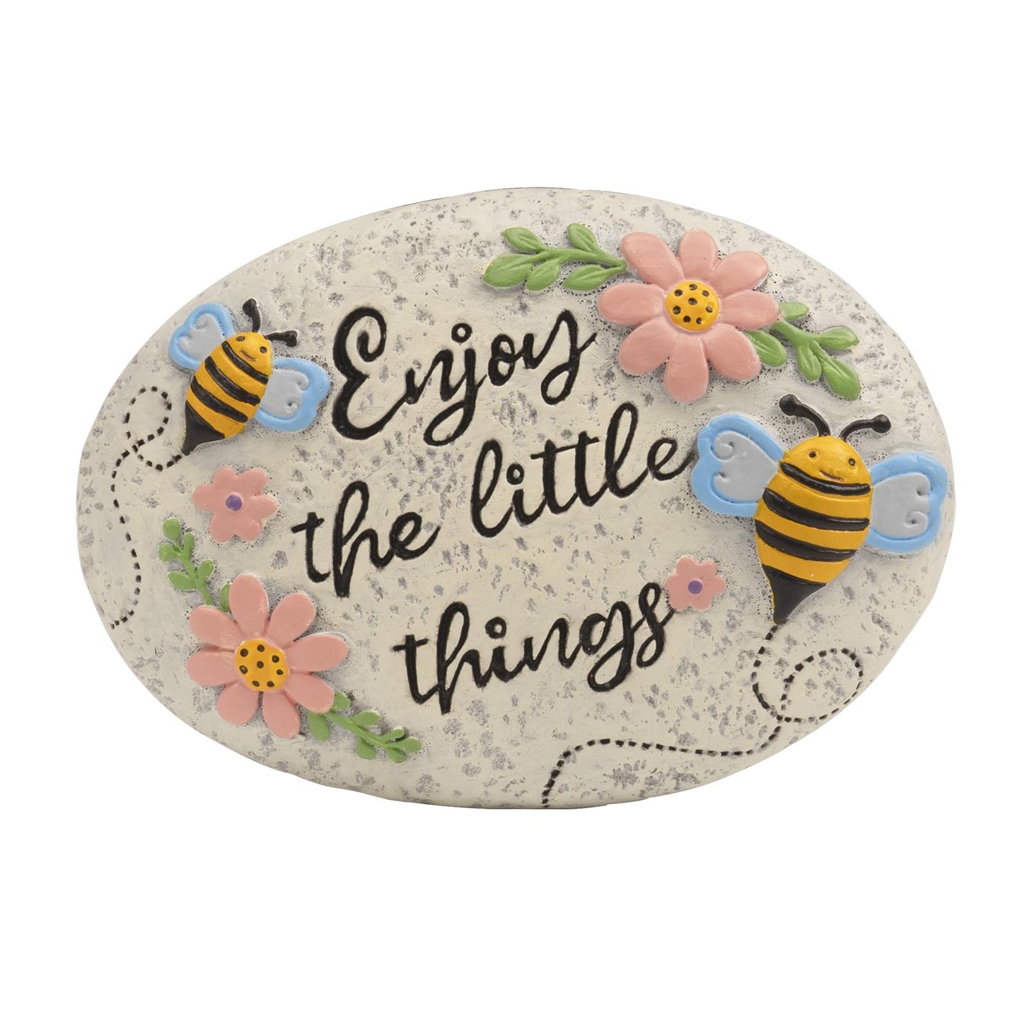Bechivie Stepping Stones Outdoor, Bumble Bee Flower Garden Rocks Decorative, Summer Honey Bee Concrete Small Stake Down Step Stones for Walkway Yard Lawn Decor, Gifts for Gardening Love