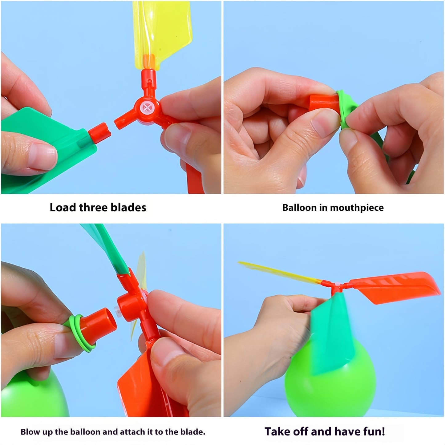 FSAON 10 Pack Balloon Toy,Rocket Jet Balloon Propeller Toy,Boys Girls Children'S Day Christmas Gifts with Air Pump